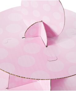 Alternative view of Pink Cardboard Cupcake Stand - 1 Count - Durable & Elegant Tiered Display - Perfect For Parties & Events Light Pink