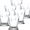 La Rochere Napoleon Bee Tumblers Set Of 6-9 oz - Clear Glass Tumbler w/The French Bee Embossed Design - Fine French Glassware, Drinking Glasses, Heavy Water Glasses, Dishwasher Safe Juice Glasses 38 61ctCIUElnL