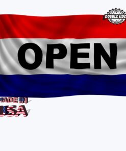 Embroidery Open Flag for Businesses 3x5 Double Sided Outdoor Heavy Duty 3 Ply Thick Nylon Material with 2 Metal Grommets, 4 Rows of Stitching Embroidery Open Flag 7 61ctv4fB0tL