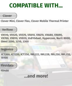 Alternative view of (50) Gorilla Supply 2 1/4 x 63 Thermal Paper Receipt Roll Clover Mini Flex Verifone VX520 Ingenico ICT200 ICT220 ICT250 FD400, 2.25 x 63 ft, POS/Cash Register, Fits All Credit Card Terminals, BPA Free, 50 Rolls 2 1/4" X 63'