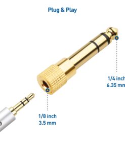 Cable Matters 5-Pack 1/4 to 1/8 Headphone Adapter, 6.35mm to 3.5mm Adapter Male to Female, Gold Plated Stereo Headphone 3.5mm to 1/4 Adapter 18 61cuwQa1huL