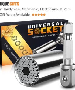 Super Universal Socket Tools Gifts for Men - Christmas Stocking Stuffers for Men Grip Socket Set with Power Drill Adapter Cool Stuff Ideas Gadgets for Men Birthday Gifts for Dad Women Husband (7-19mm) A-Universal Socket(Silver) 27 61cx6xUNJkL