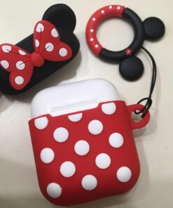 iFiLOVE Compatible with Airpods Case, Cute Cartoon Airpods Cover, Minnie Mouse Soft Silicone Shockproof Protective Case Cover Skin with Ring Buckle Holder for Apple Airpods 1 & 2 Charging Case(#2) #2 41 61cxL8r8s7L