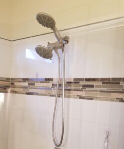 Ana Bath 5-Inch Anti-Clog High Pressure LARGE Dual Shower Head with Handheld Spray - 5 Unique Spray Modes/BRASS CONNECTOR/5 Ft Stainless Steel Hose/Spot Resist Brushed Nickel 33 61cyAvcOwaL