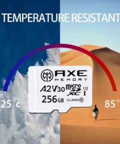 AXE MEMORY 256GB Micro SD Card 4K Ultra Full HD Video Premium Speed MicroSDXC Up to 100MB/S A2 V30 UHS-I U3, with SD Adapter MicroSD with SD Adapter, A2 Premium, White 256 GB 10 61cyrwI ssL