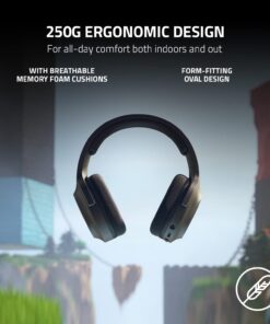 Razer Barracuda X Wireless Gaming & Mobile Headset (PC, Playstation, Switch, Android, iOS): 2.4GHz Wireless + Bluetooth - Lightweight - 40mm Drivers - Detachable Mic - 50 Hr Battery - Black Classic Black 12 61cz9HKmNL