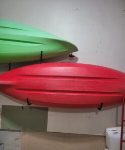 Heavy Duty Garage Indoor Kayak Storage Hooks Hanger, Wall Mounted Utility Hanging Cradle Rack for Canoe Paddle Board, Ladder, Folding Chairs, Hose, Bicycle and Tools (4 Pack, Black) 30 61czJCeF9CL