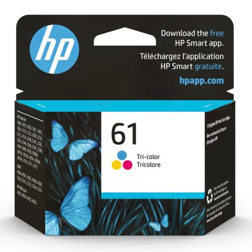 HP 61 Tri-color Ink | Works with DeskJet 1000, 1010, 1050, 1510, 2050, 2510, 2540, 3000, 3050, 3510; ENVY 4500, 5530; OfficeJet 2620, 4630 Series | Eligible for Instant Ink | CH562WN