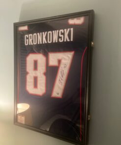 Jersey Display Frame Case Lockable, Large Sport Jersey Shadow Box with 98% UV Protection Acrylic and Hanger for Baseball Basketball Football Soccer Hockey Sport Shirt and Uniform (Black Finish) Black Finish 42 61d0nk6OQVL