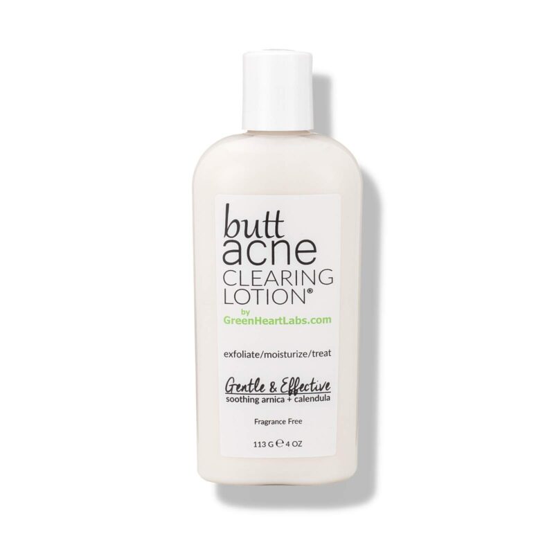 Catalog 8 Green Heart Labs Butt Acne Clearing Lotion - Vegan & Cruelty-Free Treatment for Body, Back, Bum & Thigh - Clear Pimples, Bumps, Blackheads 4 Fl Oz (Pack of 1)
