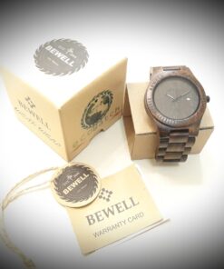 Bewell W086B Mens Wooden Watch Analog Quartz Lightweight Handmade Wood Wrist Watch ebony wood 20 61d1G1GM3wL