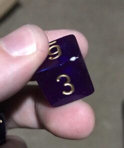 Chessex Dice Polyhedral 7-Die Borealis Set - Royal Purple with Gold Numbers CHX-27467 34 61d429uooL