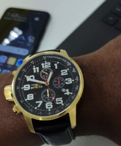 Invicta Men's I-Force Left Handed Quartz Watch with Leather Strap, Black (Model: 3330) 39 61d5HfkzOKL