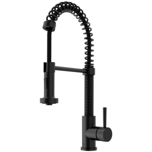 VIGO VG02001MB 19" H Edison Single-Handle with Pull-Down Sprayer Kitchen Faucet in Matte Black