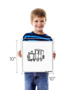 Small Magnetic Dry-Erase White Board – 10 x 10 Inches Mini Easel Whiteboard 360 Degrees Revolving Double Sided Stand for Office, Home, School Silver 10x10 Inches 13 61d7ZzERnuL