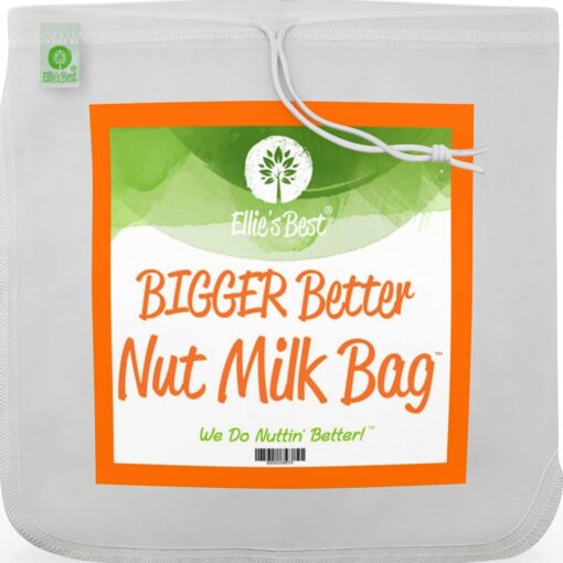 Pro Quality Nut Milk Bag - Big 12"X12" Bags - Commercial Grade Reusable All Purpose Strainer - Food Grade BPA-Free Ultra Strong Fine Mesh Nylon - Almond Milk, Juices, Cold Brew - Free Recipes 1