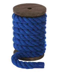 Ravenox Natural Twisted Cotton Rope | Made in The USA | Strong Triple-Strand Cordage for Sports, Décor, Pet Toys, Crafts, Macramé & Indoor Outdoor Use| by The Foot & Diameter (Multiple Color) Royal Blue 1/4 Inch x 100 Feet 16 61d9bTs3lTL 8