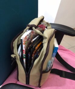 Derwent Pencil Case, Canvas Carry-All Bag Pencil Holder with Removable Shoulder Strap, Holds up to 132 Pencils and Supplies (2300671) , Brown Carry All 132 Capacity 50 61dBa6HDPJL