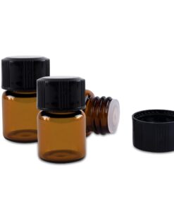 Super Z Outlet 1ml (1/4 dram) Mini Amber Glass Vial Bottles with Orifice Reducer and Cap for Essential Oils, Colognes & Perfumes (12 Pack) 17 61dCY6l9GOL