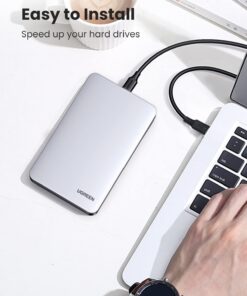 UGREEN USB C Hard Drive Enclosure for 2.5" SATA SSD HDD Aluminum USB C to SATA Adapter USB 3.1 Gen 2 Support UASP SATA III Compatible with MacBook Pro Air WD Seagate Toshiba Samsung Hitachi 31 61dF6OG8rOS