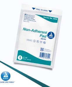 Dynarex Non-Adherent Pads-Sterile, Individually Packaged, Non-Stick Wound and Burn Care, Soft & Highly Absorbent, 3” x 4”, 1 Box of 100 Non-Adherent Pads-Sterile 15 61dFB8vPEVL