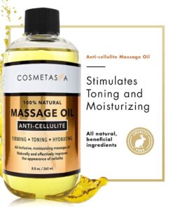 Cellulite Massage Oil & Hot Cream - 100% Natural Cellulite Oil & Gel, Highly Absorbable, Firm, Tone, Tighten & Moisturize Skin - Soothes Muscles 8.8 oz 26 61dHCn10iRL