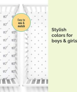 100% Organic Cotton Baby Crib Sheet (2 Pack) - Jersey Knit Soft Fitted Baby Sheet - Washable Crib Mattress Sheets for Baby Toddler Newborn Infant & Kids - Fits Standard Crib Toddler Mattresses 33 61dJnvcfqVL