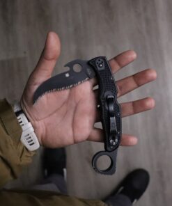 Spyderco Matriarch 2 Signature Knife with Emerson Opener and 3.57" VG-10 Black Reverse S Blade - SpyderEdge - C12SBBK2W Emerson Opener - Black Blade 31 61dKO9aJtzL