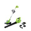 Greenworks 24V Cordless String Trimmer and Blower Combo Pack, 2Ah Battery and Charger Included STBA24B210 12" Trimmer + Blower (2.0Ah) 13 61dLeWBgILL