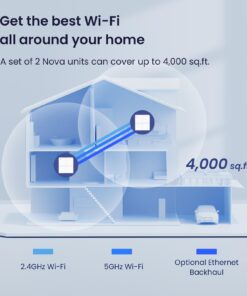 Alternative view of Tenda Nova Mesh WiFi System MW6 - Covers up to 4000 sq.ft - AC1200 Whole Home WiFi Mesh System - Gigabit Dual-Band Mesh Network for 90 Devices - Replaces Wireless Router and WiFi Extender - 2-Pack 2-4 bedrooms + AC1200| MW6-2 Pack