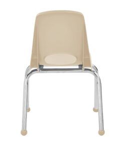 Factory Direct Partners 10363-SD 14" School Stack Chair, Stacking Student Seat with Chromed Steel Legs and Ball Glides for in-Home Learning or Classroom - Sand (6-Pack) 14 inch 23 61dNMqrs58L