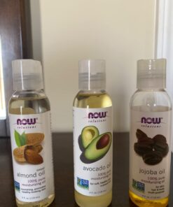Now Foods Variety Moisturizing Oils Sampler: Sweet Almond, Avocado, and Jojoba Oils - 4oz. Bottles each 33 61dNNYJs3LL