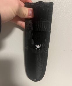 BladesUSA Perfect Point Throwing Knives – Set of 3 – Black Stainless Steel Blades and Handles w/ Spider Design, Nylon Sheath, Full Tang Construction, Well Balanced, Throwing Sport Knives – RC-1793B 40 61dO9Acf8oL