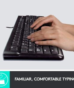 Alternative view of Logitech K120 Wired Keyboard for Windows, Plug and Play, Full-Size, Spill-Resistant, Curved Space Bar, Compatible with PC, Laptop - Black