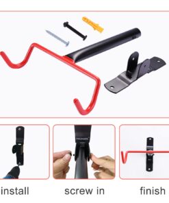 PHUNAYA Bike Hanger Wall Mount Bike Hook Horizontal Foldable Bicycle Holder Garage Bike Storage Bicycle Hoist Heavy Duty Screws (2 pack) Classic 2pack 25 61dPYh8ZoUL
