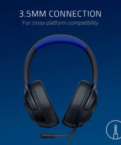 Razer Kraken X Ultralight Gaming Headset: 7.1 Surround Sound - Lightweight Aluminum Frame - Bendable Cardioid Microphone - for PC, PS4, PS5, Switch, Xbox One, Xbox Series X|S, Mobile - Black/Blue Classic Black/Blue 29 61dPYlBaP4L
