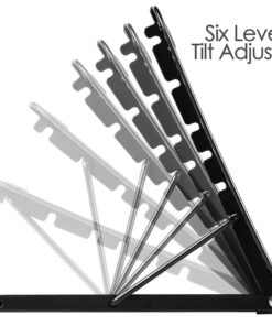 Alternative view of Halter Mesh Laptop Stand and Book Holder, Portable Book Stand for Reading, for Resting Laptop, Notebook, iPad, Tablet Adjustable, Collapsible, Ventilated (Black) Mesh Type, Black