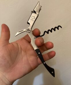 Pocket Prestige Waiters Corkscrew By Coutale Sommelier - Blackwood - French Patented Spring-Loaded Double Lever Wine Bottle Opener for Bartenders and Gifts - Sharp Micro-Serrated Knife 26 61dRJKHEdSL