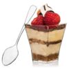 Square Mini Dessert Cup - 2 Ounce - Durable Crystal Clear Plastic - 50 Count - Ideal for Desserts, Appetizers, Entrees, Puddings, Mousse and More! 1 3 61dRyyBDpSL