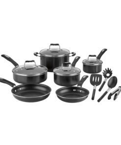 Cuisinart P57-14BK 14pc Ns Aluminum Cookware Set Accs