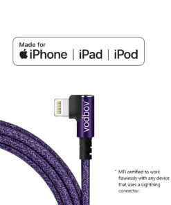 VODBOV Cable USB-C to Lightning 90 Degree 2Pack 10ft 6ft iPhone Charger Fast Charging Cable Right Angle Cord (Cosmos Purple) 2pack(6/10ft) 12 61dTMq2WfTL
