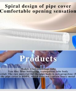 Bipee Plastic Centrifuge Tubes, 15ml, Conical Bottom, Graduated Marks, Blue Screw Cap, Pack of 100pcs 12 61dUWH32WAL