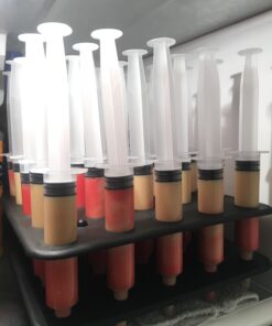 EZ-Inject 25 Pack (1.5oz) Jello Shot Syringes Combo with Tray/Racking Stand - 100% Safe & Reusable Plastic Syringes for Jello Shots - Medium Syringe Shots Holiday & Halloween Party Supplies for Adults 1.5 Ounce (Pack of 25) 9 61dWqa bluL