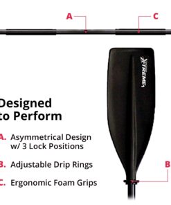 SeaSense Xtreme 1 Kayak Paddle, Black - Molded Plastic Blades, 2-Piece Aluminum Construction - Great for Recreational, Sport, Sea, Whitewater & Fishing Kayaking 84" 13 61dX7Ojo7L