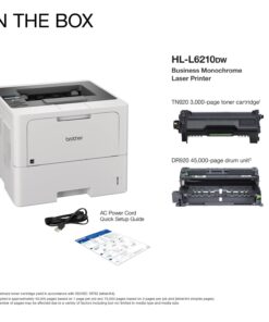 Brother HL-L6210DW Business Monochrome Laser Printer with Large Paper Capacity, Wireless and Gigabit Ethernet Networking, Low-Cost Printing, Advanced Security Features and Mobile Printing New Model: HL-L6210DW 32 61dXL6bCwJL