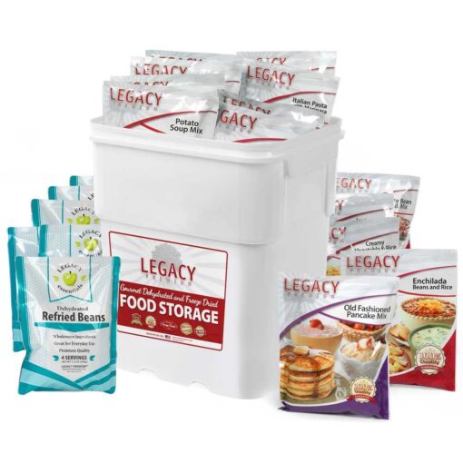 Legacy Emergency Food Ultimate Sample Pack - Survival Supply - 183 Large Servings: 34 Lbs - Breakfast, Lunch, Dinner, Sides & Drinks - Freeze Dried Storage Readiness Meals