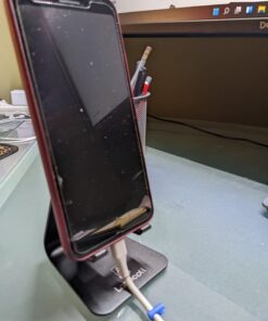 Lamicall Adjustable Cell Phone Stand, Desk Phone Holder, Cradle, Dock, Compatible with iPhone 15, 14, Plus, Pro, Pro Max, 13 12 X XS,4-8" Phones, Office Accessories, All Android Smartphone, Black 55 61daTYmPISL