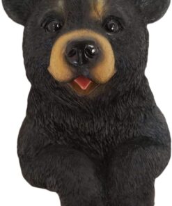 DWK Black Bear Wall Mounted Towel Ring | Cabin Decorations and Hunting Kitchen Decor | Bathroom Hand Towels Holder Bear Cabin Accessories Bath Ring - 8" 13 61dagUKsxkL