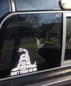 Don't Tread on Me - Medium Sized - 6 3/4" x 5 3/4" - die Cut Vinyl Decal for Windows, Cars, Trucks, Tool Boxes, laptops, MacBook - virtually Any Hard, Smooth Surface. Made and Ships from The USA! 17 61dbYjTe yL