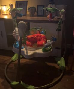 Fisher-Price Baby Bouncer Rainforest Jumperoo Activity Center with Music Lights Sounds and Developmental Toys 21 61dbqCkwgL